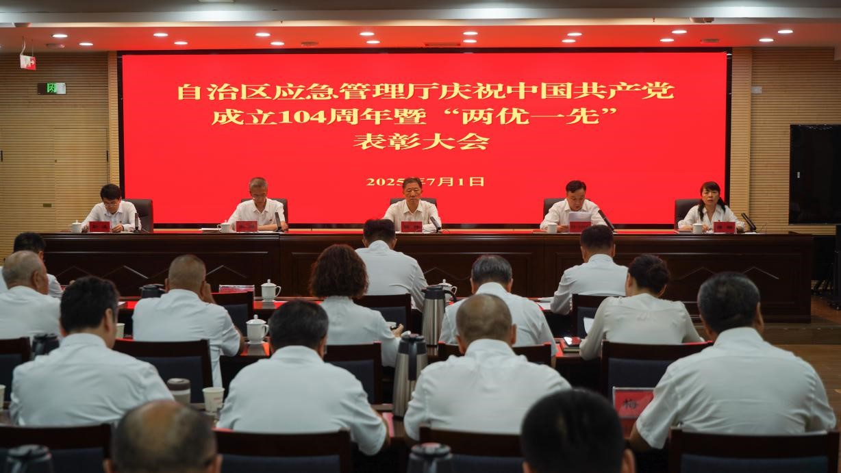自治区应急管理厅召开庆祝中国共产党成立104周年暨“两优一先”表彰大会